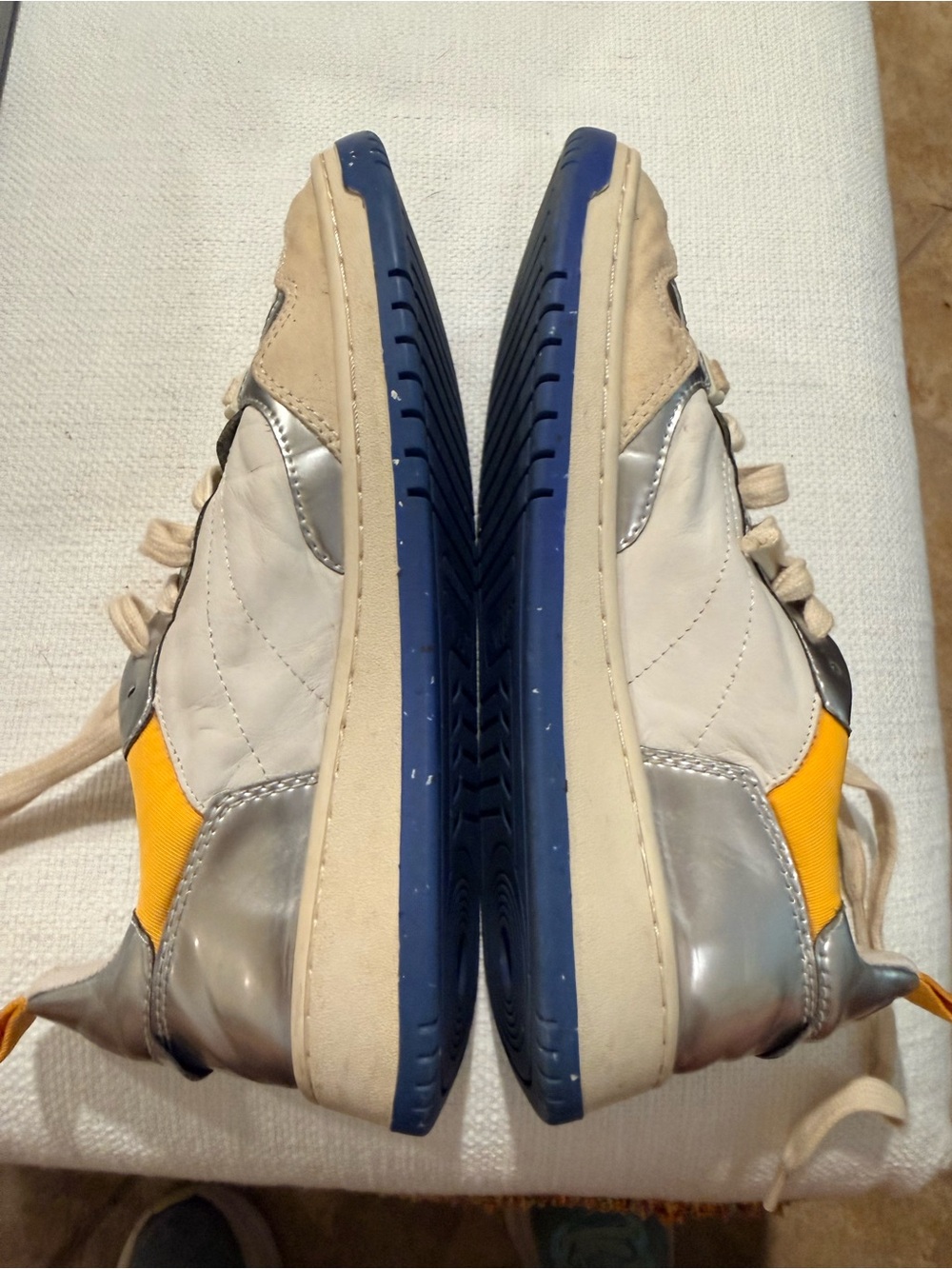 ONCEPT Phoenix Silver Flash Leather Sneakers - White/Silver/Blue - Picture 5 of 13
